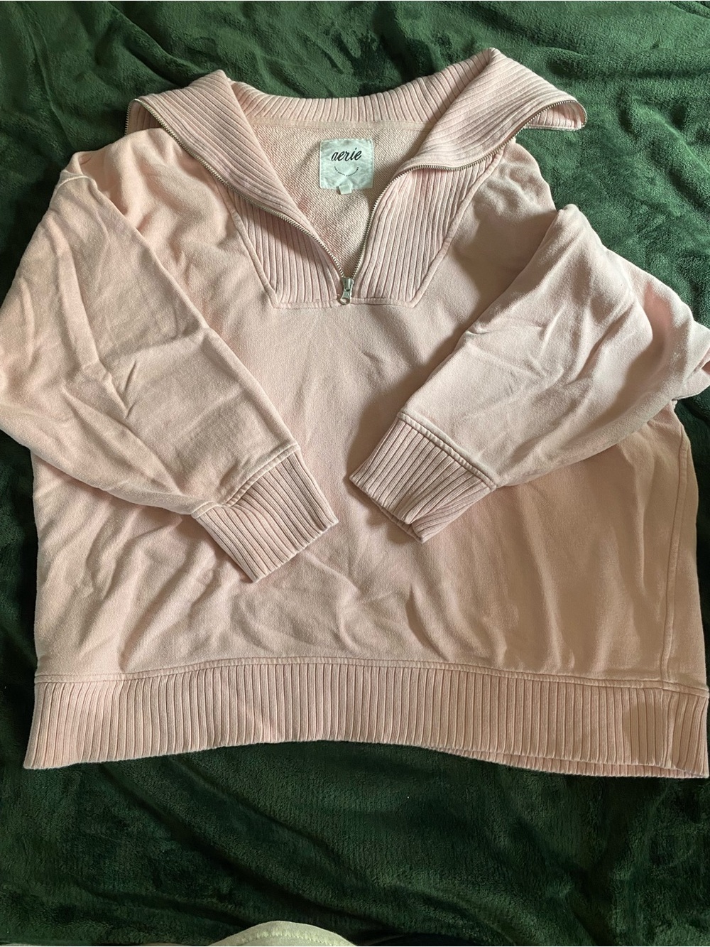 aerie Pink Half-Zip Pullover